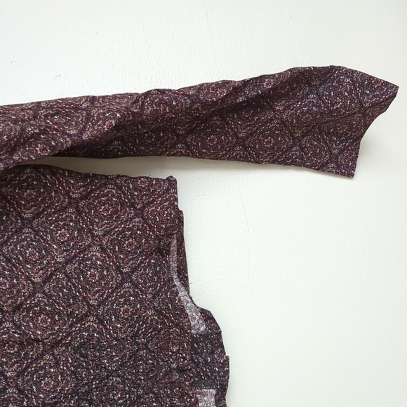 NWT Kirious Small Brown Button Front Shirt Top Long Sleeve Smocking - Picture 14 of 15